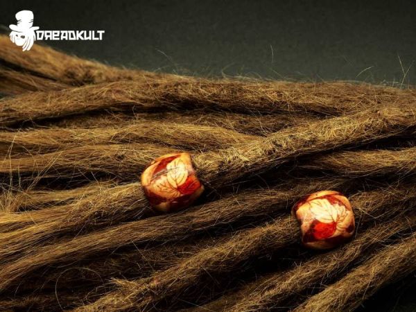 autumn dreadlockperlen ,dreadschmuck, dreadbeads, dreadlock jewlery, dread accessiores, fimo dreadperle,
